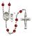 Saint Christopher and Track&Field Rosary with Ruby Beads