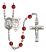 Saint Sebastian and Hockey Rosary with Ruby Beads