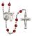 Saint Sebastian and Softball Rosary with Ruby Beads