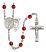 Saint Sebastian and Dance Rosary with Ruby Beads