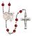 Saint Sebastian and Gymnastics Rosary with Ruby Beads