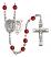 Saint Sebastian and Karate Rosary with Ruby Beads