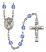 Saint Agatha Engravable Rosary with Sapphire Beads