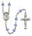 Saint Anthony of Padua Engravable Rosary with Sapphire Beads