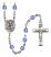 San Antonio Engravable Rosary with Sapphire Beads