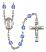 Saint Barbara Engravable Rosary with Sapphire Beads