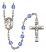 Saint Augustine Engravable Rosary with Sapphire Beads