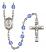 Saint Blaise Engravable Rosary with Sapphire Beads