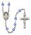 Saint Frances Cabrini Engravable Rosary with Sapphire Beads