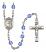 Saint Benjamin Engravable Rosary with Sapphire Beads