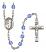 Saint Brendan the Navigator Engravable Rosary with Sapphire Beads