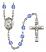 Saint Camillus of Lellis Engravable Rosary with Sapphire Beads