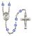 Saint Christopher Engravable Rosary with Sapphire Beads