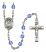 Saint Christopher Engravable Rosary with Sapphire Beads