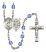 Saint Christopher and EMT Rosary with Sapphire Beads