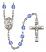 Saint Daniel Engravable Rosary with Sapphire Beads