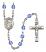 Saint Clare of Assisi Engravable Rosary with Sapphire Beads