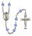 Saint Florian Engravable Rosary with Sapphire Beads