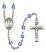 Saint Francis of Assisi Engravable Rosary with Sapphire Beads