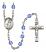 Saint Genesius of Rome Engravable Rosary with Sapphire Beads