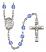 Saint Joseph Engravable Rosary with Sapphire Beads