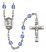 Saint Joshua Engravable Rosary with Sapphire Beads