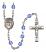 San Judas Engravable Rosary with Sapphire Beads