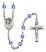 Saint Margaret Mary Alacoque Engravable Rosary with Sapphire Beads