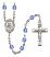 Saint Maximilian Kolbe Engravable Rosary with Sapphire Beads