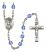 Saint Michael the Archangel Engravable Rosary with Sapphire Beads