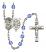 Saint Michael and EMT Rosary with Sapphire Beads