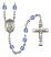 Saint Peregrine Laziosi Engravable Rosary with Sapphire Beads