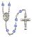 Saint Martin de Porres Engravable Rosary with Sapphire Beads