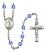 Saint Peter the Apostle Engravable Rosary with Sapphire Beads