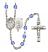 Scapular Engravable Rosary with Sapphire Beads