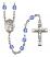 Saint Sebastian Engravable Rosary with Sapphire Beads