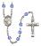 Saint Theresa Engravable Rosary with Sapphire Beads