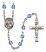 Santa Teresita Engravable Rosary with Sapphire Beads