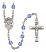 Angel de la Guardia Engravable Rosary with Sapphire Beads