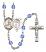 Saint Sebastian and Track & Field Rosary with Sapphire Beads