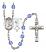 Saint Rita and Baseball Rosary with Sapphire Beads