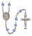 San Martin Caballero Engravable Rosary with Sapphire Beads