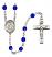 Saint Alexandra Engravable Rosary with Sapphire Beads