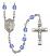 Saint Aaron Engravable Rosary with Sapphire Beads