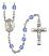 Saint Christian Demosthenes Engravable Rosary with Sapphire Beads