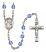 Saint Isaiah Engravable Rosary with Sapphire Beads