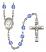 Saint John Baptist de la Salle Engravable Rosary with Sapphire Beads