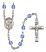 Saint Meinrad of Einsiedeln Engravable Rosary with Sapphire Beads