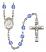 Saint Joseph Freinademetz Engravable Rosary with Sapphire Beads