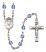 Saint Josephine Bakhita Engravable Rosary with Sapphire Beads